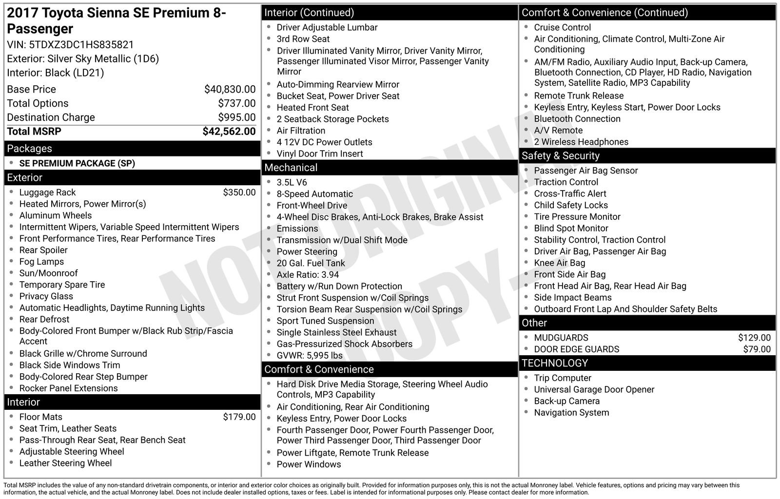 Used 2017 Toyota Sienna SE Premium FWD image 6