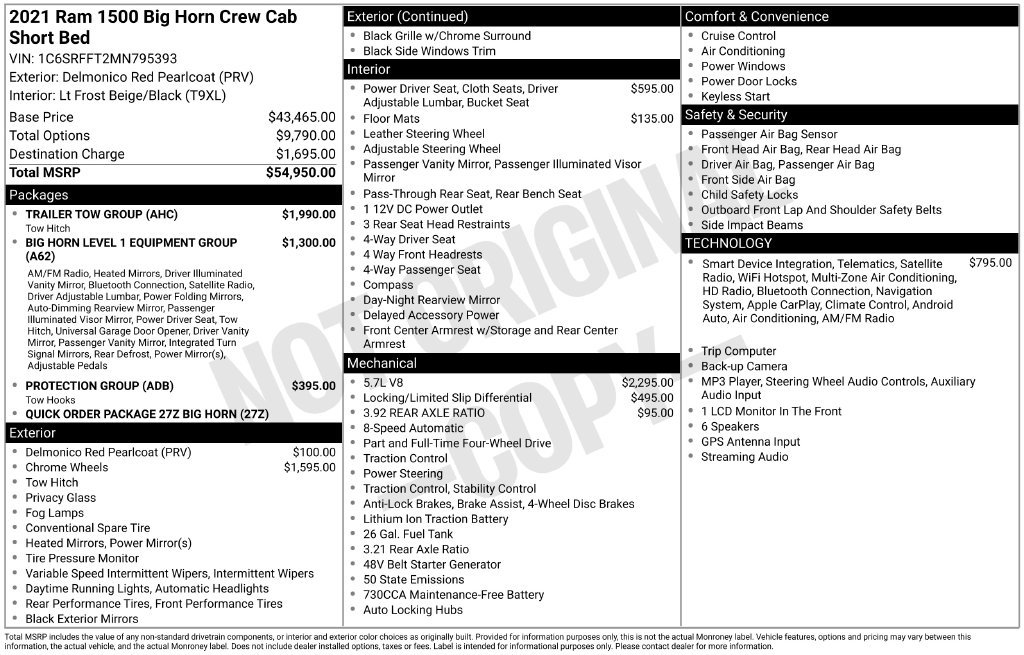 Used 2021 RAM 1500 Big Horn w/ Trailer Tow Group AWD/4WD image 9