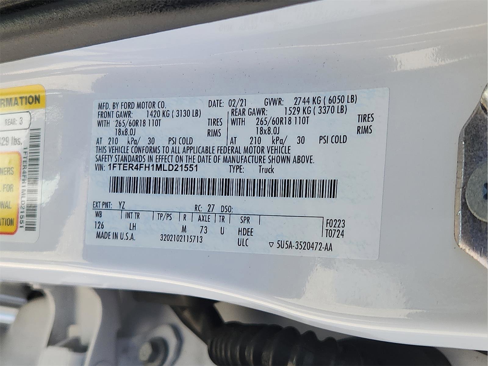 Certified 2021 Ford Ranger XLT w/ Equipment Group 301A Mid AWD/4WD image 13