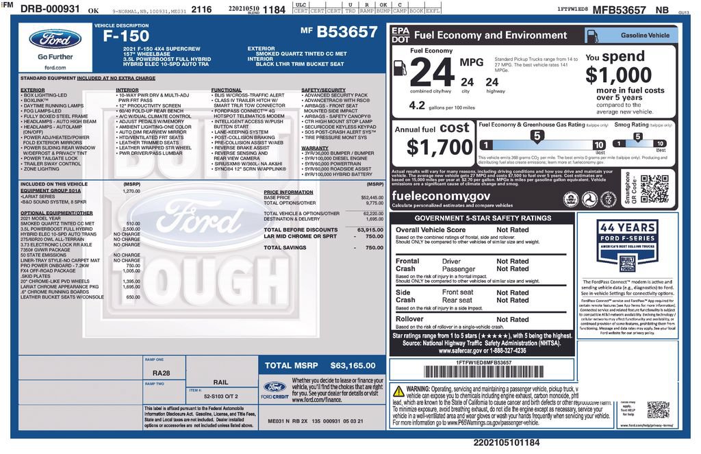 Certified 2021 Ford F150 Lariat AWD/4WD image 37