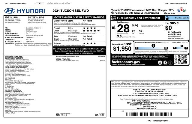 Used 2024 Hyundai Tucson SEL FWD image 2