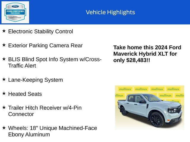 Certified 2024 Ford Maverick XLT w/ XLT Luxury Package image 19