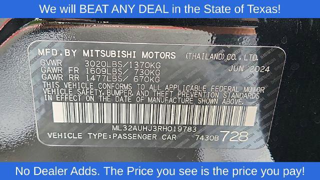 Used 2024 Mitsubishi Mirage ES FWD image 31