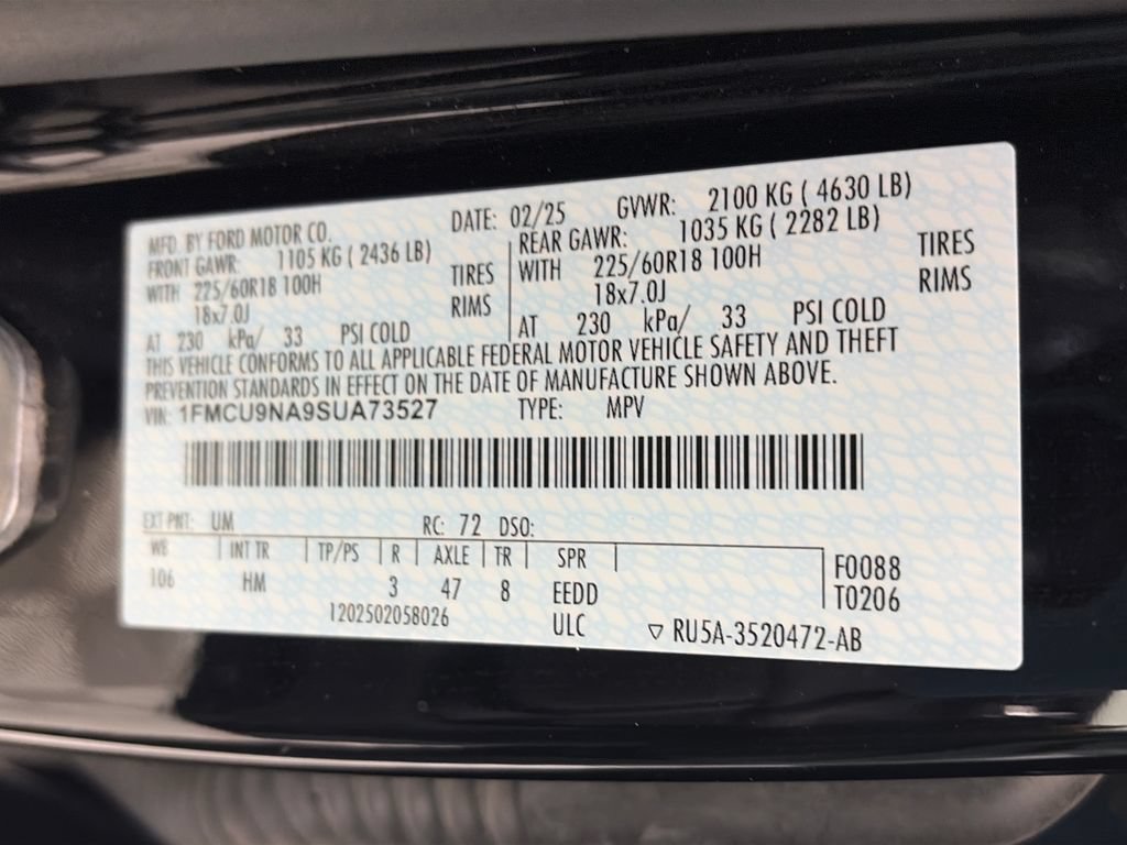 Certified 2025 Ford Escape ST-Line Select AWD/4WD image 9