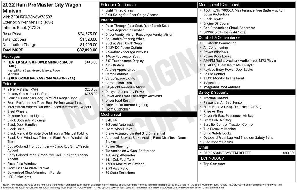 Used 2022 RAM ProMaster City Wagon image 4