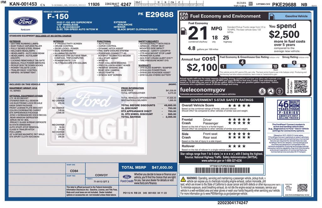 Certified 2023 Ford F150 XL w/ STX Appearance Package RWD image 5