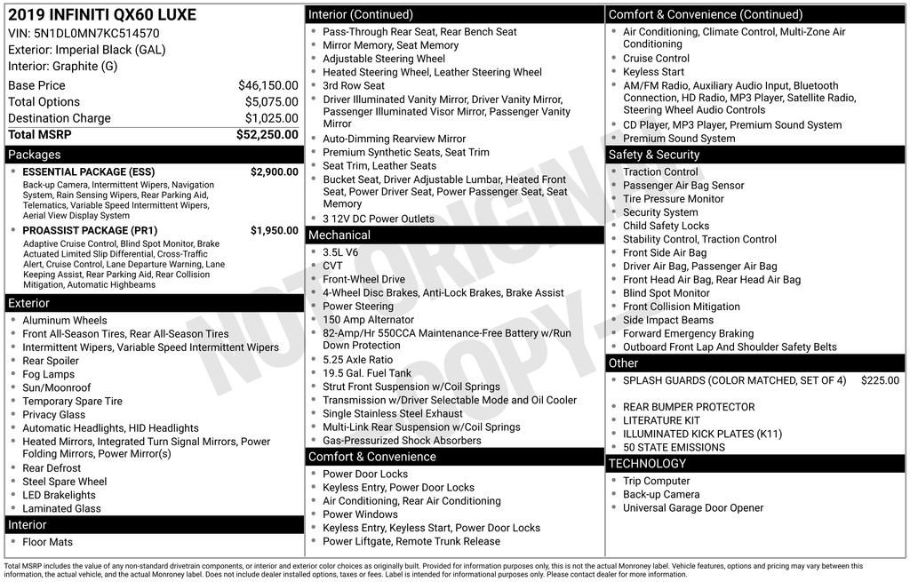 Used 2019 INFINITI QX60 Luxe w/ Essential Package image 34