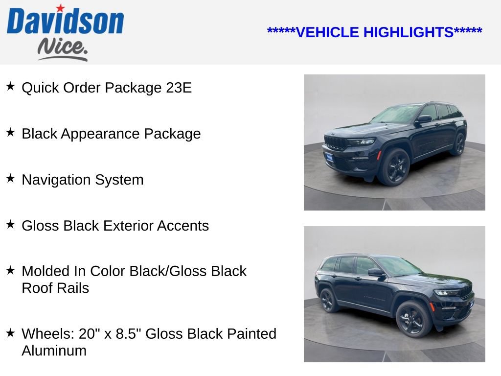 Used 2023 Jeep Grand Cherokee Limited w/ Black Appearance Package AWD/4WD image 4