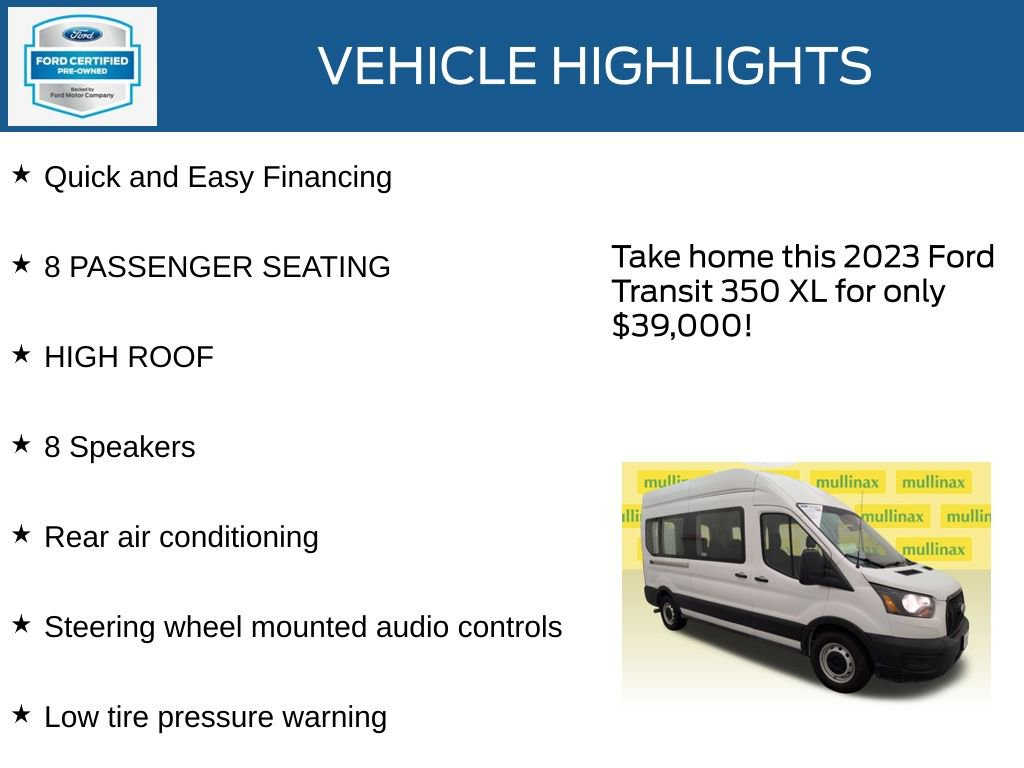 Certified 2023 Ford Transit 350 XL RWD image 23