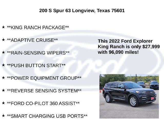 Certified 2022 Ford Explorer King Ranch w/ Premium Technology Package AWD/4WD image 25