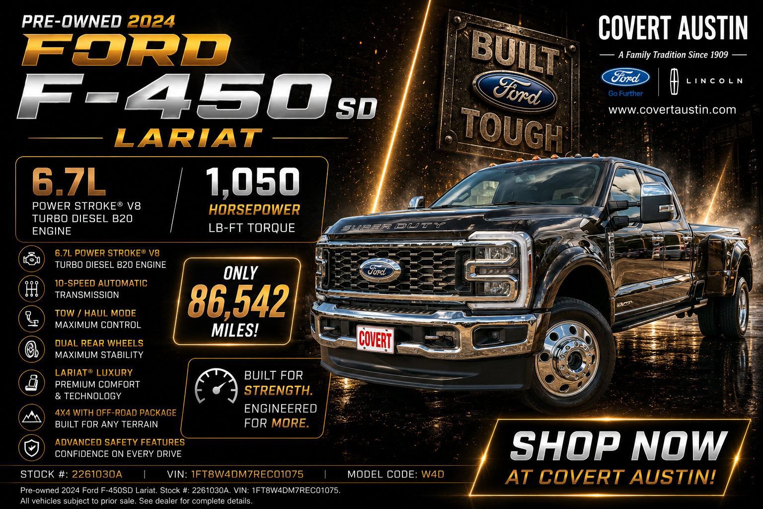 Certified 2024 Ford F450 Lariat w/ Lariat Ultimate Package AWD/4WD image 1