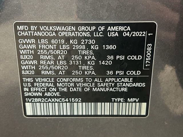 Used 2022 Volkswagen Atlas SEL AWD/4WD image 31