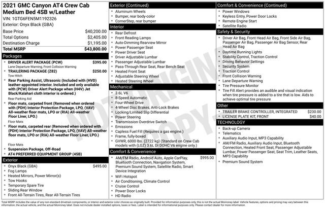 Used 2021 GMC Canyon AT4 w/ Driver Alert Package AWD/4WD image 6