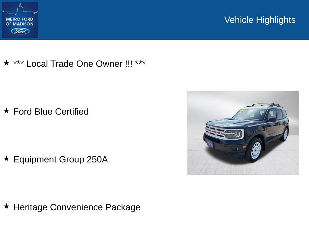 Certified 2023 Ford Bronco Sport Heritage w/ Heritage Convenience Package AWD/4WD image 2