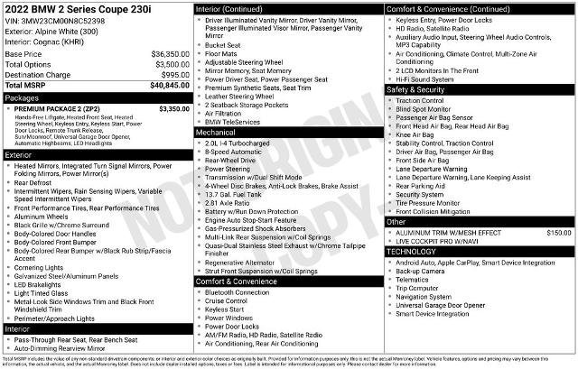 Used 2022 BMW 230i Coupe w/ Premium Package 2 RWD image 27