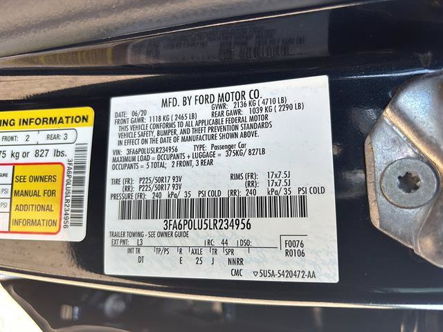 Certified 2020 Ford Fusion SE FWD image 21