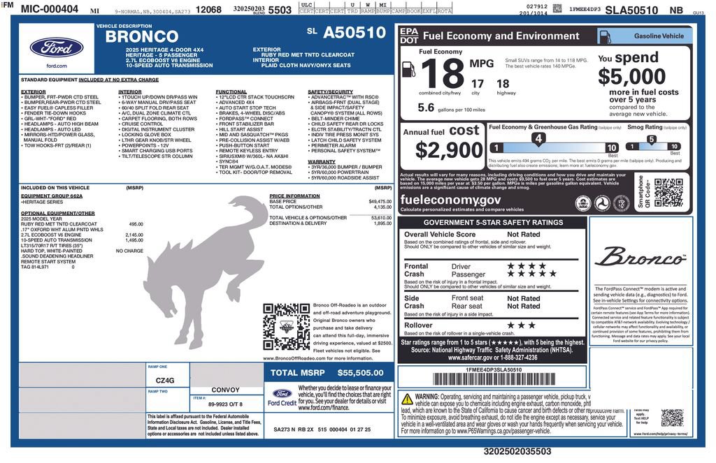 Certified 2025 Ford Bronco Heritage Edition AWD/4WD image 11