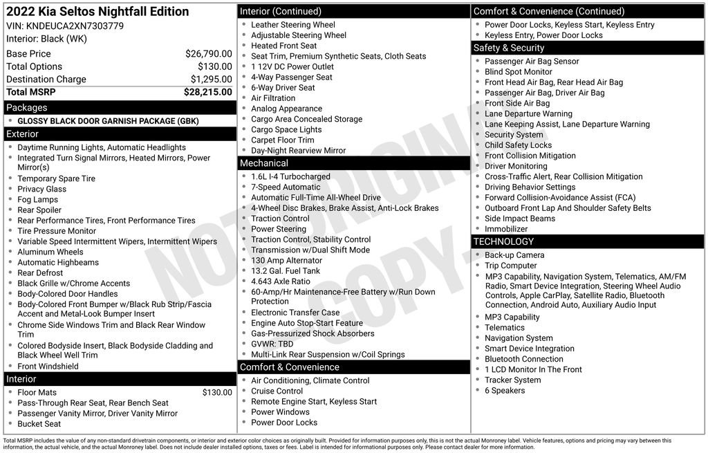 Used 2022 Kia Seltos Nightfall Edition AWD/4WD image 6