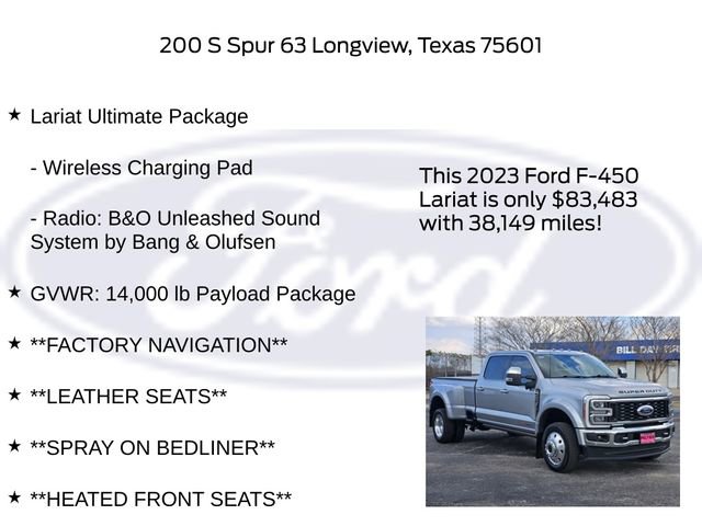 Certified 2023 Ford F450 Lariat w/ Lariat Ultimate Package image 15