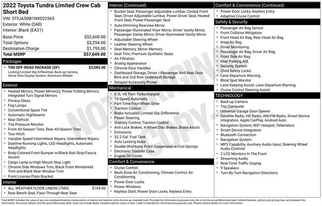 Used 2022 Toyota Tundra Limited w/ TRD Off-Road Package AWD/4WD image 11
