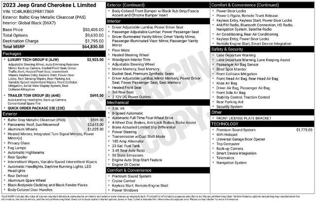 Used 2023 Jeep Grand Cherokee L Limited w/ Luxury Tech Group II image 14