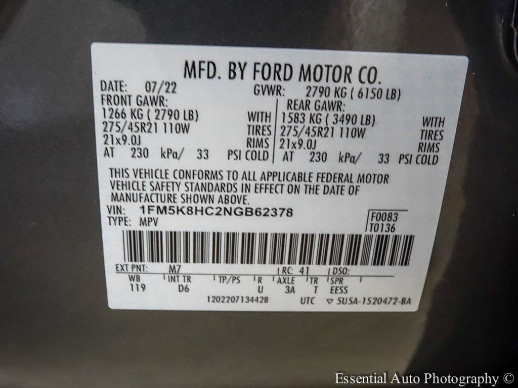 Certified 2022 Ford Explorer Platinum w/ Equipment Group 601A image 31