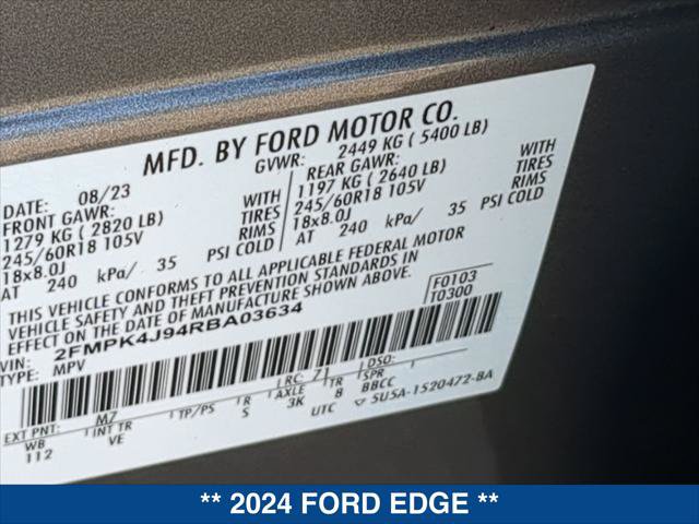 Certified 2024 Ford Edge SEL w/ Convenience Package AWD/4WD image 24