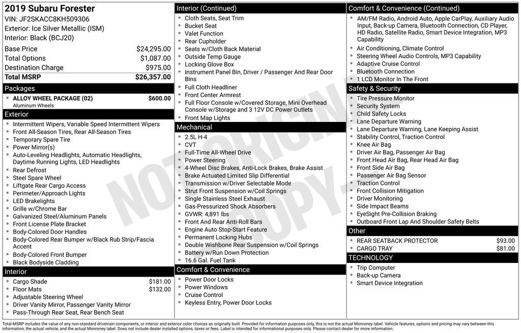 Used 2019 Subaru Forester w/ Alloy Wheel Package image 13