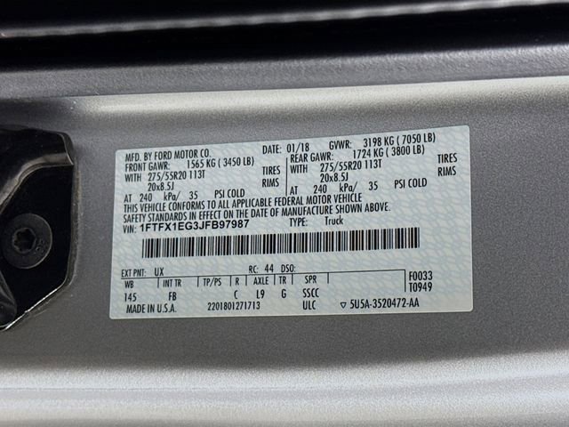 Certified 2018 Ford F150 XLT w/ Equipment Group 302A Luxury image 31