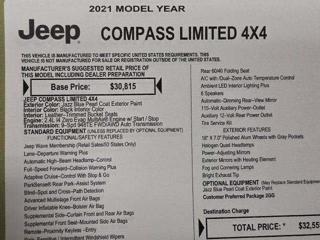 Used 2021 Jeep Compass Limited AWD/4WD image 29