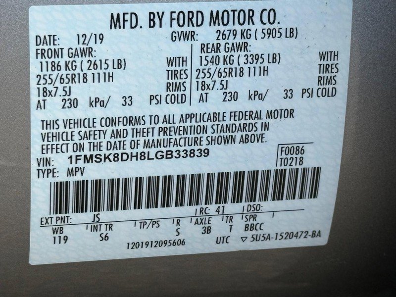 Certified 2020 Ford Explorer XLT w/ Equipment Group 202A image 28