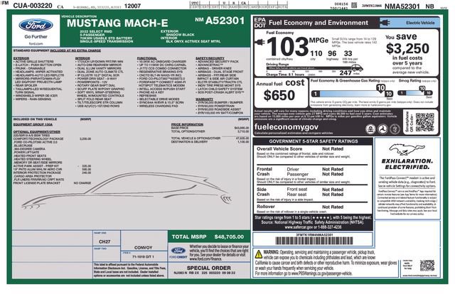 Certified 2022 Ford Mustang Mach-E Select w/ Comfort/Technology Package RWD image 14