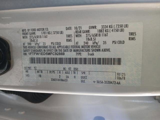 Certified 2021 Ford F150 XLT w/ Equipment Group 302A High image 20