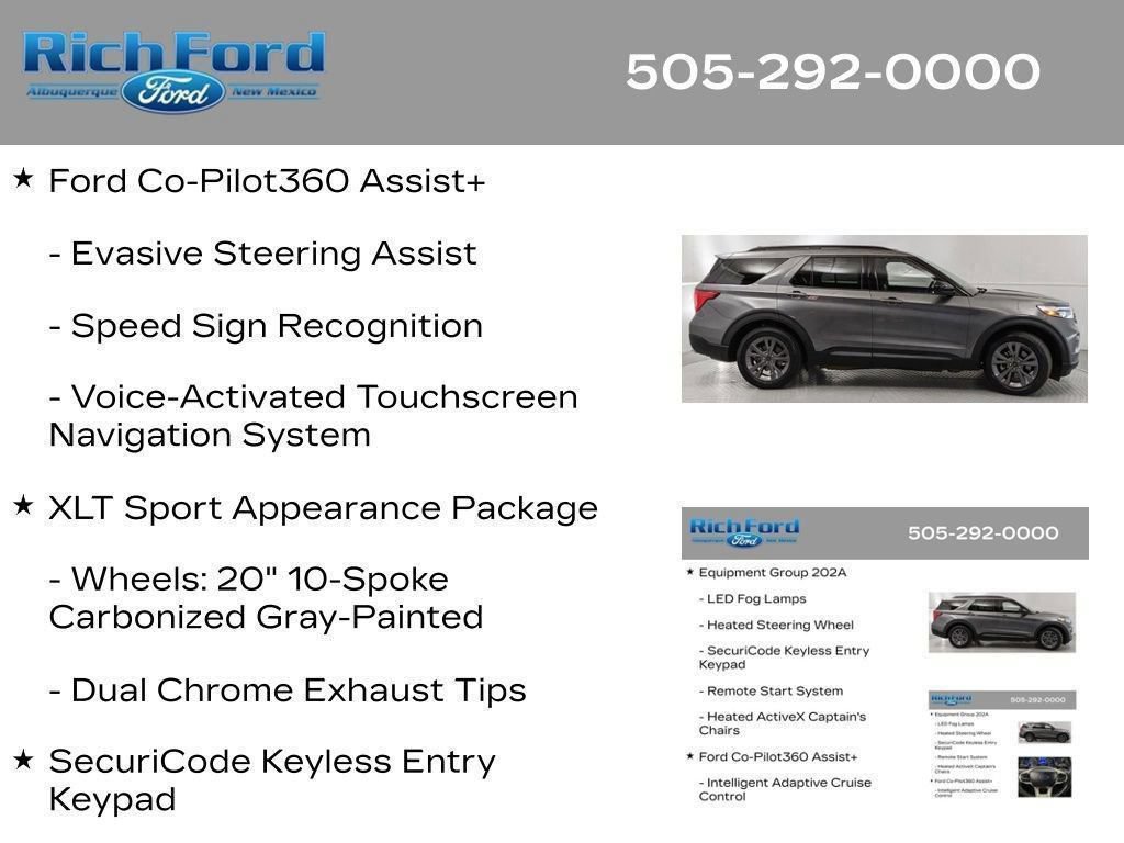 Certified 2024 Ford Explorer XLT w/ Equipment Group 202A RWD image 65