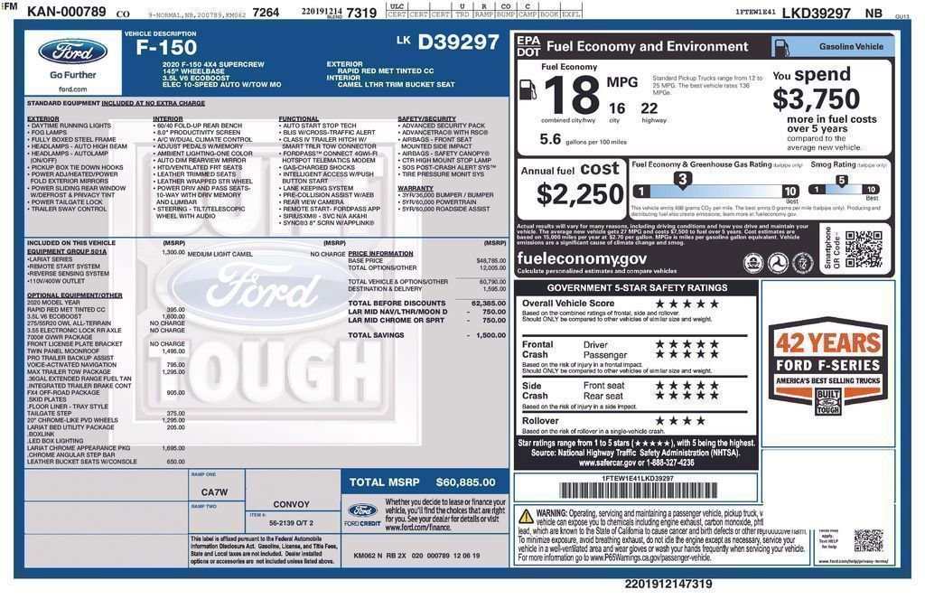 Certified 2020 Ford F150 Lariat AWD/4WD image 31