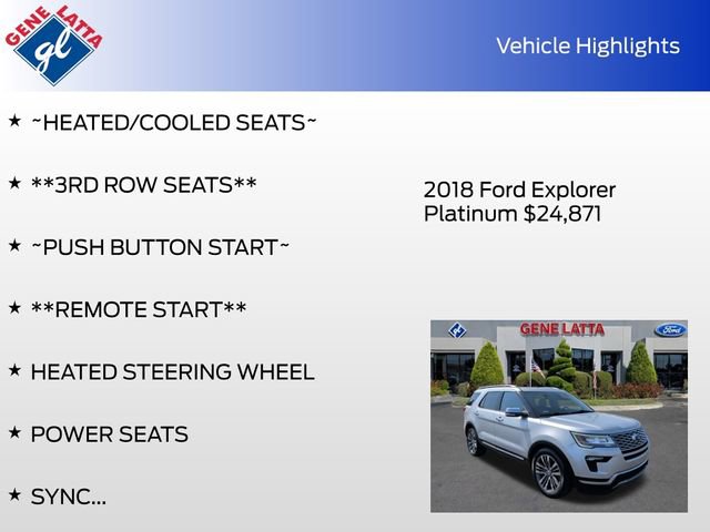 Certified 2018 Ford Explorer Platinum AWD/4WD image 37
