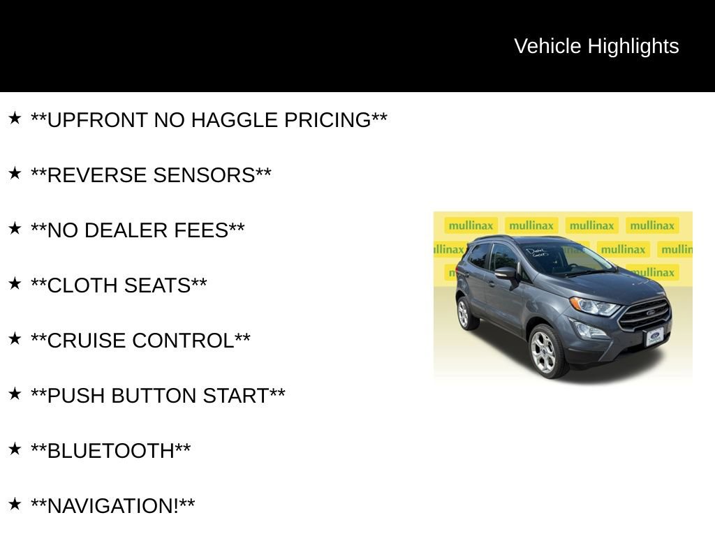 Certified 2022 Ford EcoSport SE w/ SE Convenience Package AWD/4WD image 12