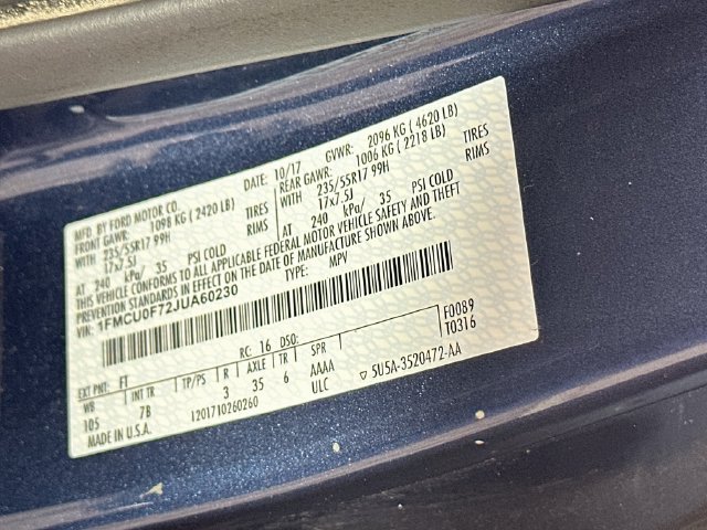 Certified 2018 Ford Escape S FWD image 35