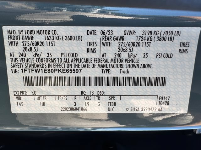 Certified 2023 Ford F150 Lariat w/ Equipment Group 502A High AWD/4WD image 33