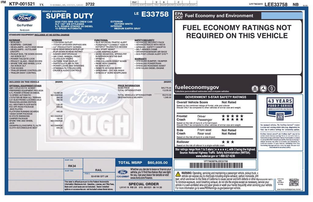 Certified 2020 Ford F250 XLT w/ FX4 Off-Road Package AWD/4WD image 12