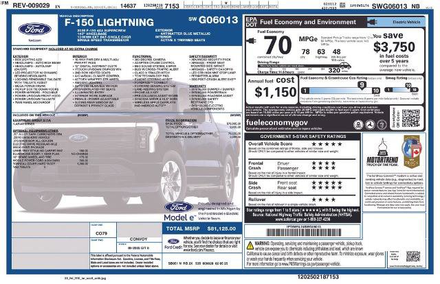 Certified 2025 Ford F150 Lightning Lariat AWD/4WD image 7