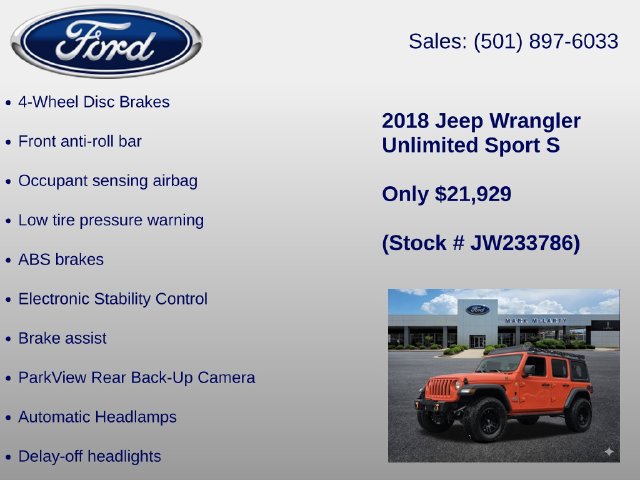Used 2018 Jeep Wrangler Unlimited Sport S AWD/4WD image 24