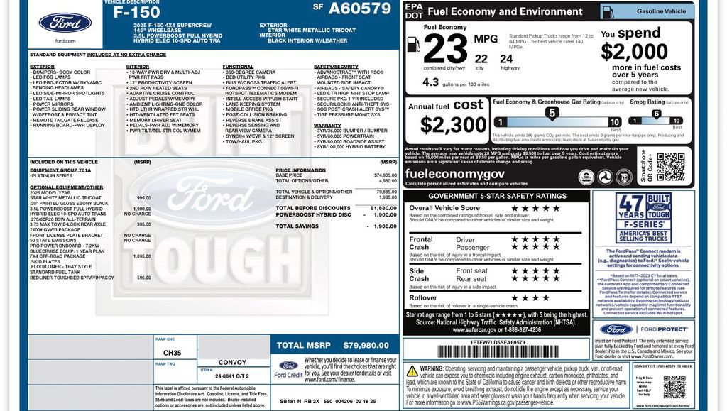 Certified 2025 Ford F150 Platinum w/ FX4 Off-Road Package AWD/4WD image 33
