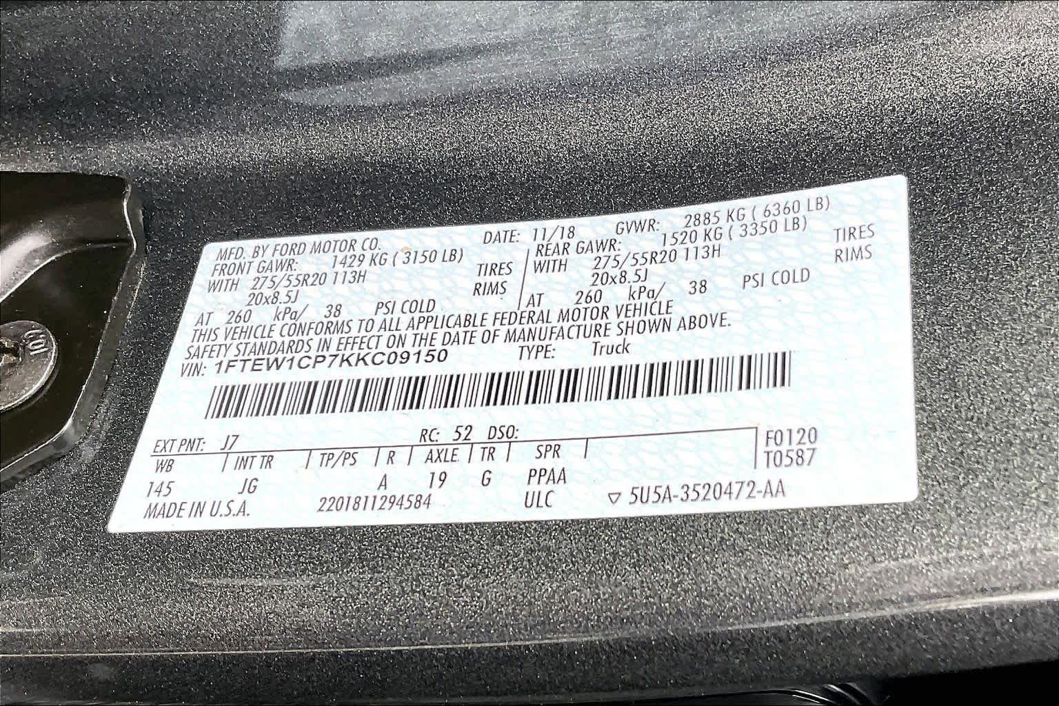 Certified 2019 Ford F150 XL w/ Equipment Group 101A Mid RWD image 33