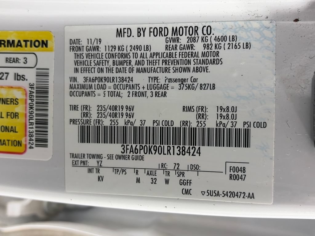 Certified 2020 Ford Fusion Titanium FWD image 9