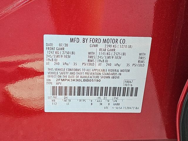 Certified 2020 Ford Edge Titanium FWD image 38