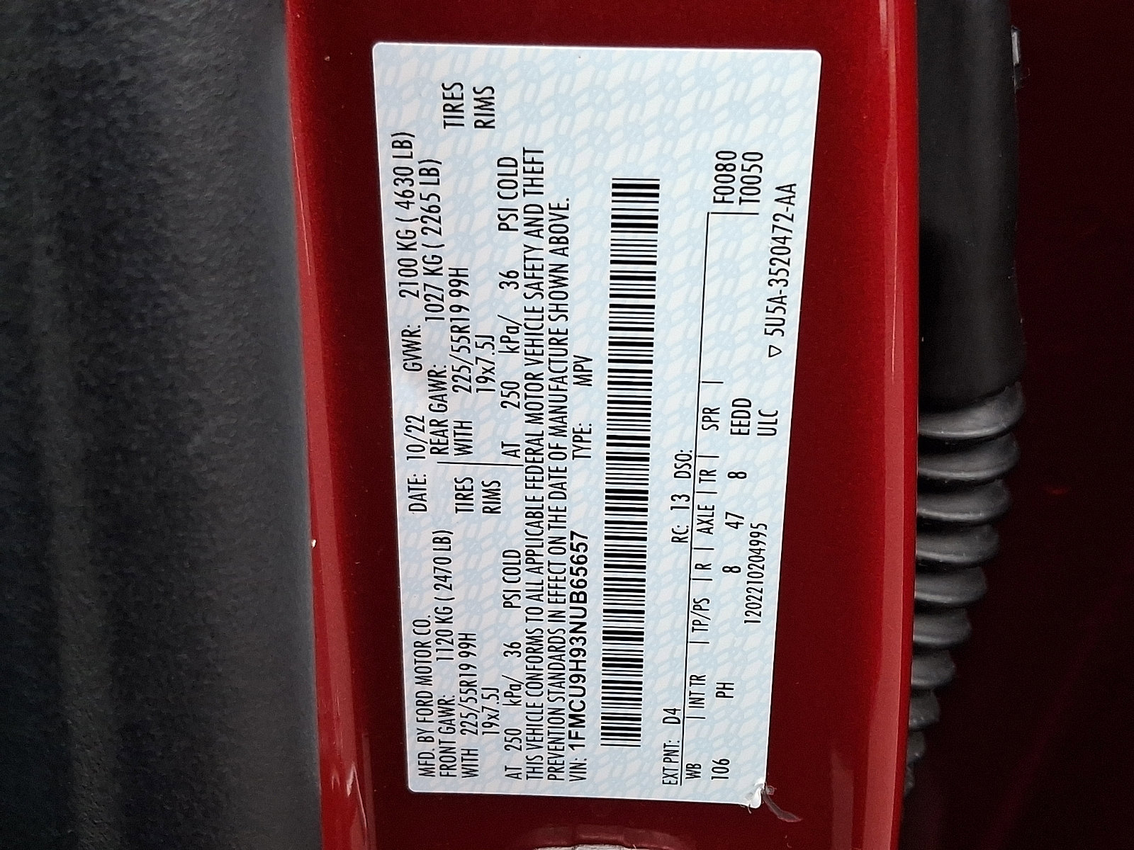 Certified 2022 Ford Escape SEL w/ SEL Stealth AWD Package image 27