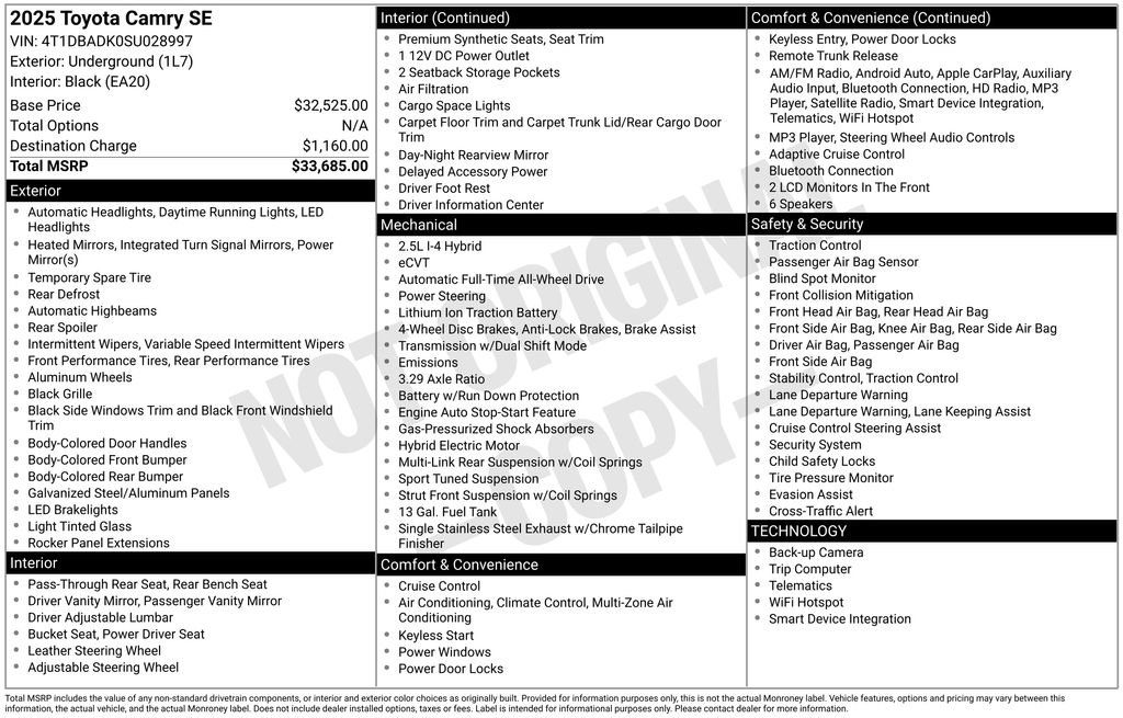 Used 2025 Toyota Camry SE image 16