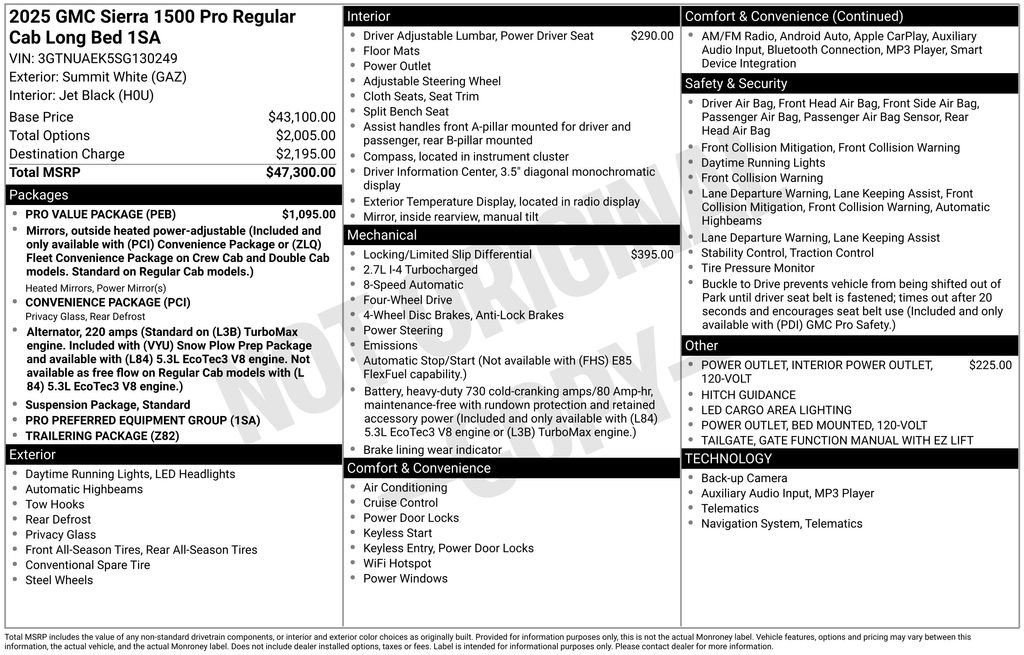 Used 2025 GMC Sierra 1500 Pro w/ Pro Value Package image 7