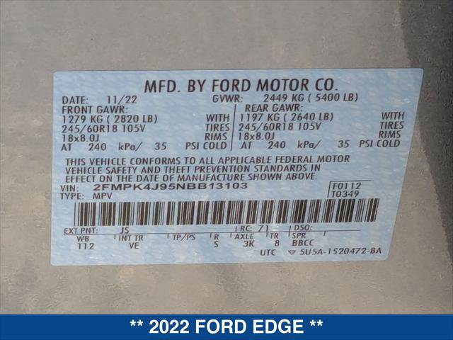 Certified 2022 Ford Edge SEL w/ Convenience Package image 23